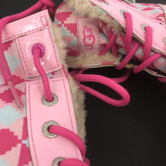 UGG GIRLS size 3 BOOTS BUTTE II PINK WATERPROOF BOOT SHEARLING Snow Rain Winter - Picture 13 of 15